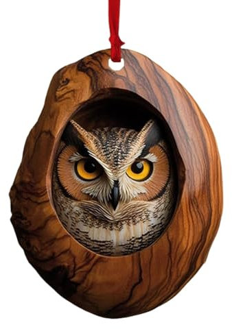 Weihnachtstier-Ornament, Weihnachtsbaum-Tieranhänger - Niedliche 2D-Acryl-Ornamente für den Weihnachtsbaum,Vivid Wildlife Ornaments, Eule, Eichhörnchen, Igel, Vogel, Anhänger für Zuhaus