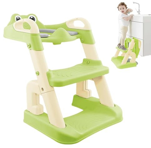 Töpfchentrainingssitz, Toilettensitz für Kleinkinder | Frosch Training Töpfchenstuhl mit Leiter | Töpfchensitz für Toilette mit Trittleiter, Leiter für u