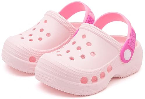 Vunavueya Fille Sabots Mules Garçon Chaussures Sandales Tongs de Piscine Plage Enfant EVA Clog de Jardin Pantoufles Été Rose 30/31 EU_200
