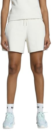 PUMA Damen HER 5 Shorts mit hohem Bund L, Alpine Snow White