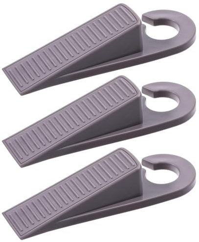 3er-Set Türkeil Gummi, Türstopper Keil Gummi aus Hochwertigem Kautschuk, Schräge Form & Rillen für Rutschsicherheit 1-3 cm Indoor/Outdoor Flexibles Design Geeignet for Alle Böden (Schwarz)