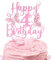 Personalised Pink 3D Butterfly Happy 4th Birthday Glitter Cake Toppers,Pink Butterfly Theme Cake Toppers for Cake Decorations Girls 4 Years Old Birthday Party Keepsakes
