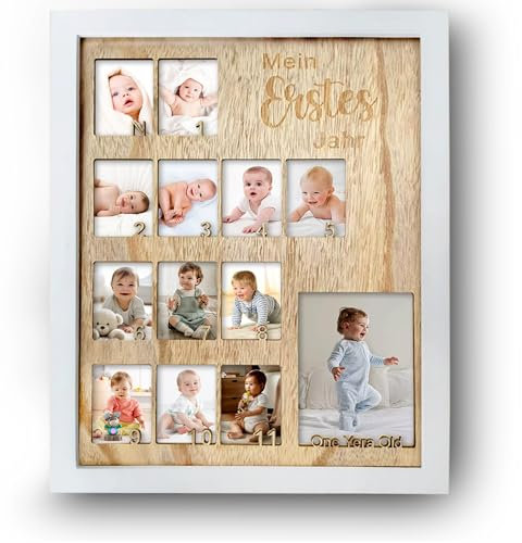 RunFar shop Mein Erstes Jahr Bilderrahmen Baby My First Year Bilderrahmen12 Monate Neugeborenen Meilensteine Bilderrahmen Fotorahmen Erinnerung Geschenkidee von Geburtstag Party