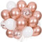 Ballons Rose Gold,60pcs Anniversaire Ballon Rose Gold et Blanc Métallisé avec Confettis Roses Ballons Latex Hélium Ballon Baudruche Decoration Fete pour Mariage Filles Baby Shower