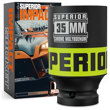 KIRXST 1/2 Inch Drive Deep Impact Socket 35mm Metric Jumbo Sockets, Axle Nut Socket for Car Wheel Hub Nuts, Trucks, Large Construction Machinery and Equipment
