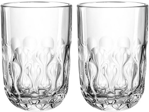 LEONARDO HOME GOCCE Latte Macchiato Glas • 6 Stück • 6 Latte Macchiato Gläser • LM Becher für Siebträger • Spülmaschinengeeignet • Tropfenstruktur • Matchaglas • Transparent • Klar • 390 ml • 055188