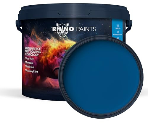 RHINO PAINTS PU350 Industrial Polyurethane Paint Coating, 20L, Blue, Heavy-Duty, For Concrete, Metal and Timber
