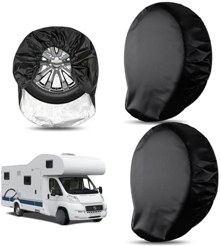 2 Stück Reifentaschen, Reifentasche Wasserdicht Schutzbezug 73 x 73cm Reifenabdeckung Schwarz Reifentüten Reifensäcke Geeignet für Autos Wohnwagen Wohnmobile Anhänger
