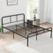 GOPLUS Cadre de Lit Plateforme 140x190CM, Lit Double en Métal avec Tête& Pied, Rangement, Pas de Sommier Nécessaire, sans Bruit (140x190CM,Double Barres)