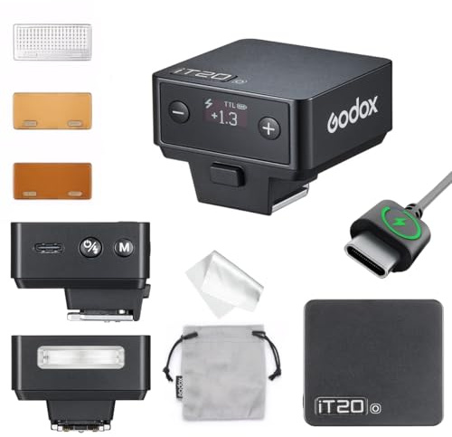 Godox IT20 O Mini TTL Flash, IT20O TTL Speedlite, Compatibile con Olympus E-M1 Pen-F E-M10 II E-PL8 E-M10 III E-P5,Panasonic GH4 100 F1 G85 GX85 LX100 S1 (Nero)