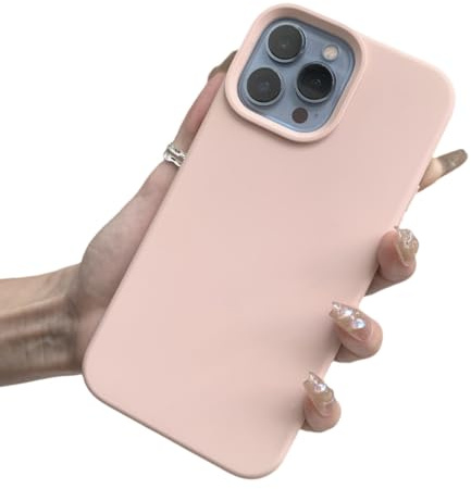 LVVLBBT Coque en Silicone Liquide pour iPhone 15, 16, 14, 13, 12, 11 Pro Max, XS, XR, 16, 14 Plus, Style Officiel (pour iPhone 14/Rose Sable)