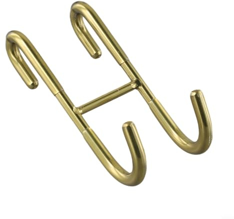 Porta asciugamani da doccia in acciaio inox con ganci a forma di S, per appendere asciugamani, accappatoi, shampoo e strumenti per la doccia, installazione senza danni (oro)