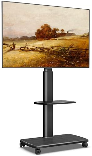 Bananaww Porta TV da Terra Mobile con Ruote per Mobili,Supporto TV Parete per Tvs 32 50 60 75 Pollici, Carrello Porta Carico Massimo 110 Lbs Supporto TV Universale
