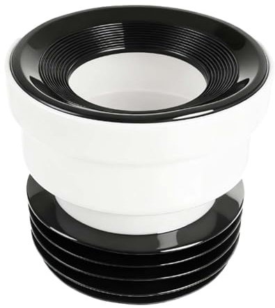 Straight WC Toilet Pan Connector 4'' (100mm/110mm),Toilet Drain Pipe, to Wall WC Rigid Stubby Soil Coupler Seal