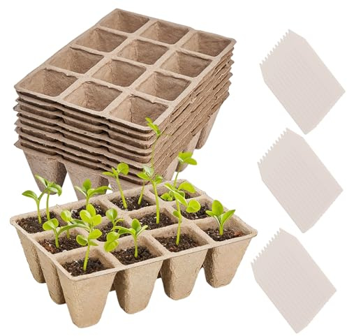 Feegela Vasetti per Piantine, 10 Confezioni da 12 Celle | Semenzaio per Germinazione in Materiale, per Orto, Giardino e Coltivazione di Verdure, Fiori