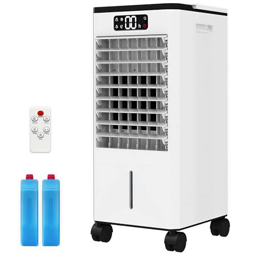 Garvee Climatiseur Portable, 3 en 1 (ventilateur/climatiseur/humidificateur), Réservoir 7 L, Glacière, Minuterie 12 h, Oscillation 120°, Télécommande, Vitesse Réglable, Idéal pour chambres