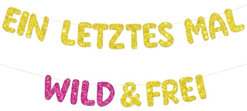 COMOOKA 2Meter JGA Girlande Glitzer JGA Deko Frauen Junggesellenabschied Deko Frauen Männer Hochzeit Wand Junggesellinenabschied Deko für Team Braut Team Bräutigam Bachelorette