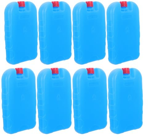 SKISUNO 8 Pièces Boîte à Glace Réutilisable en PE Bleu pour Ventilateur Climatiseur, Compacte et Portable, Maintien du Froid Solide, pour Bureau et Été