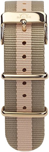 Sailor Damen Nylon Armband Harbour braun-beige BSL101-2016-20*, Breite Armband:18mm (schmal), Farbe Edelstahl:Rosègold