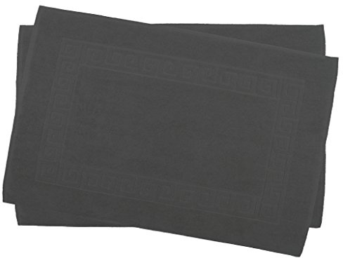 Julie Julsen 2er Pack 50 x 80 cm Badvorleger in Premium Qualität 900 gm2 in aktuellen Farben und 4 Größen aus Baumwolle Badematte Badteppich Duschvorleger Design Spirale Anthrazit
