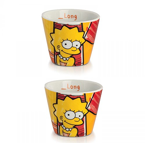 The Simpsons pts83/2S gobelets à café, modèle Lisa, Porcelaine, Multicolore, 2 unités