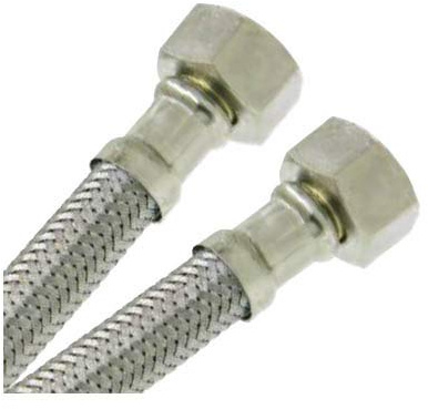 Watts - Flexible sanitaire Ø intérieur 8 mm - Flexible sanitaire Inox Ø intérieur 8mm - Femelle 3/8 (12x17) / Femelle 1/2 (15x21) - longueur 1,00 m
