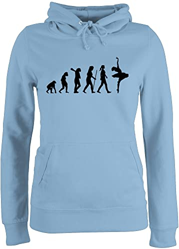 Pullover Damen Hoodie Frauen - Entwicklung und Outfit - Evolution Ballett - M - Hellblau - tanzen sprüche Ballerina Hoody Dance Geschenke Ballet Tanz Tanzsport Geschenk tänzerin balletttänzerin