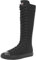 Jamron Ragazze Donna Moda Ginocchio Alta Allacciare Tela Stivali Puro Nero Zip Stivali di Danza SN811 EU38