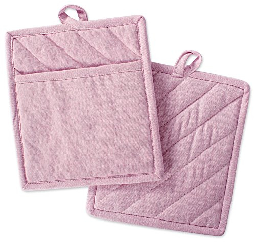 DII Juego de 2 Soportes para ollas, Color Rosa