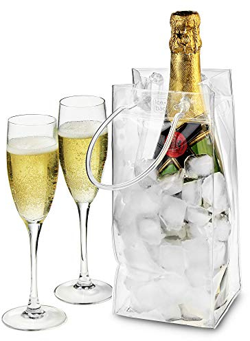 Ice Bag Basic - Set of 6 - Ice Tote Portable Ice Bucket Wine and Champagne Bottle Chiller with Carry Handle