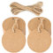 JijAcraft 100PCS Round Kraft Paper Gift Tags 5.5CM Brown Labels With 20M Jute Twine for Crafts