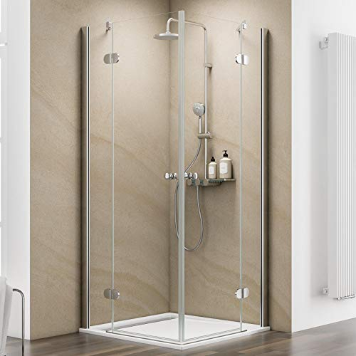 Schulte RESTPOSTEN Duschkabine MasterClass Eckeinstieg, 80 x 80 cm, 6 mm Sicherheitsglas klar hell fixil beschichtet, chromoptik, ExpressPlus, EP702414 41 500 02 32 01
