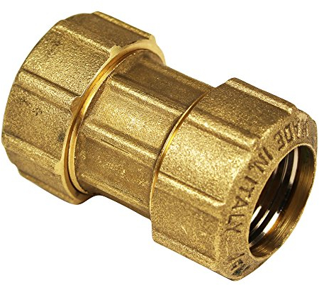Messing Schraubfitting für PE-Rohr Kupplung 20mm, schwere Ausführung mit DVGW Prüfzeichen