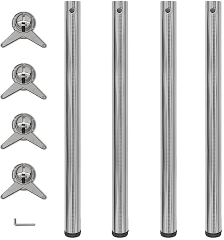 vidaXL 4x Tischbein Höhenverstellbar 870mm Ø60mm Tischbeine Tischfüße Stützfuß