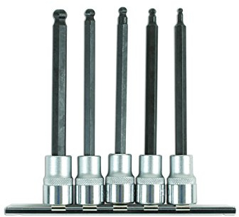 Laser 6765 Long Ball End Hex Socket Bit Set 3/8D 5pc