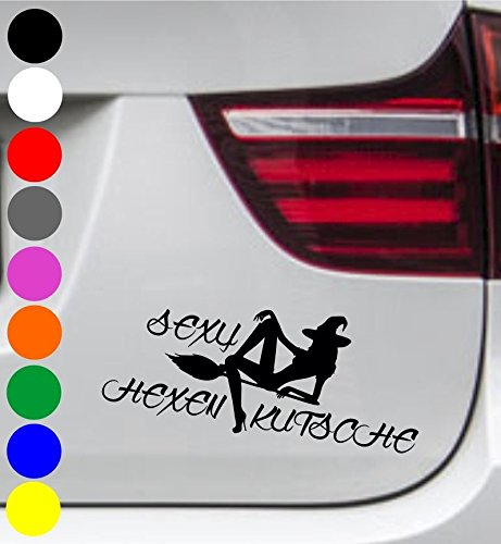 wDesigns Autoaufkleber SEXY HEXY Hexe HEXENKUTSCHE Tuning Aufkleber Sticker Sprüche