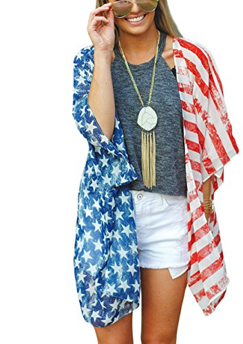 DDSOL Women's American Flag Cover Up Swimwear