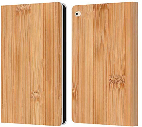 Head Case Designs Offizielle PLdesign Bamboo Helles Braun Holz Und Rost Drucke Leder Brieftaschen Handyhülle Hülle Huelle kompatibel mit Apple iPad Air 2 (2014)