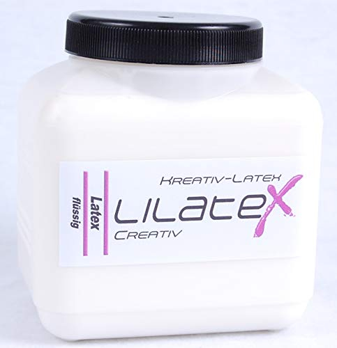 Lilatex 1 Liter farbiges Flüssiglatex/Farblatex/Latexmilch - dünnflüssiges Naturlatex (weiß)