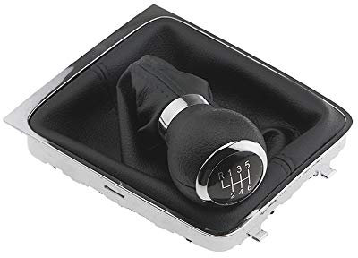6-Gang Schaltknauf Schaltsack Schaltmanschette Schwarz Chrom für Passat 3C B6