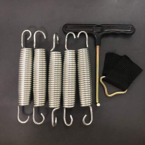 XIE Muelle für Trampolin, 147 mm, 28 Runden, Hochwertig verzinkt, 5 Stück + Zubehör