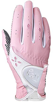 Asudaro Golf Handschuhe 1 Paar PU rutschfeste Partikel Damen Sommer Golfhandschuhe für Rechtshänder Linkshänder Feste Verstellbare Atmungsaktive Handschuhe Outdoor-Sportarten Rosa