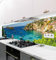 MyMaxxi Küchenrückwand Folie selbstklebend matt Versteift - einfache Montage ohne Bohren - Motiv Landschaft 05-60cm hoch - Spritzschutz Küche Klebefolie - Meer Klippe Bucht 120 x 60cm