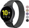 Wanme Correa Compatible con Samsung Galaxy Watch Active/Active 2 40mm 44mm, 20mm Metal Pulsera de Repuesto de Acero Inoxidable para Galaxy Watch 3 41mm / Gear S2 Classic/Gear Sport (Negro)