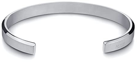 Alton of Sweden | Premium Armreif für Herren und Damen in Silber oder Gold | Armband aus Edelstahl | Tolles Geschenk für Männer und Frauen (M/L, Silber)