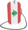 U24 Dog Tag Erkennungsmarke ID Tag an Kette Flagge Libanon Alu 30 x 50 mm
