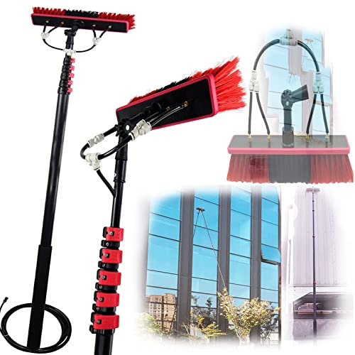 YEITH Kit Pulizia Pannelli Fotovoltaici, Spazzola Pulizia dei Vetri, Kit di Pulizia Telescopico, Spazzolone per Fotovoltaico, Pulizia Pannell Solari Automobili Caravan,3.6m/12FT