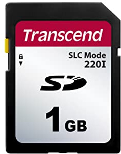 Transcend Japon TS1GSDC220I Carte SD commerciale et industrielle pour utilisation embarquée, 1 Go, produit d'expansion de température, mode faux SLC/pSLC, très résistante (TBW : 63 To), garantie 2 ans