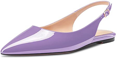 HDEUOLM Donna Ballerine Basso Gattini Tacco Heel a Pumps Slip-on Slingback Ufficio Feste Dress Viola 37 EU