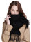 Damen Schal Cashmere Gefällt Schal Damen Warm Winter Weich Kariert Einfarbig Feinstrick Großer Schlauchschal mit Quasten für Herren Mädchen Herbst Schwarz 200×68cm